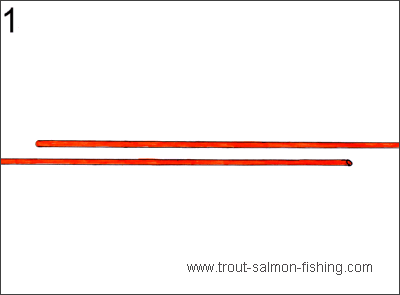 Fly fishing knots - water knot 1