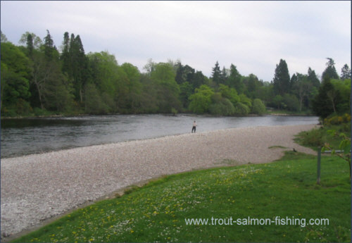 Salmon fishing on the Little Isle pool, Inverness