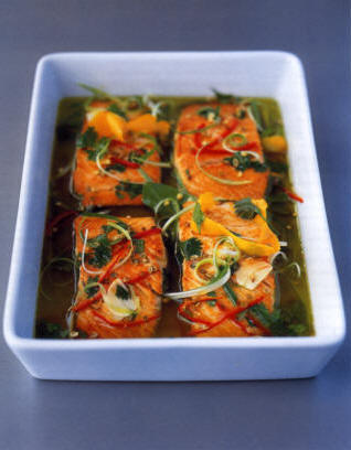 Steamed salmon recipes