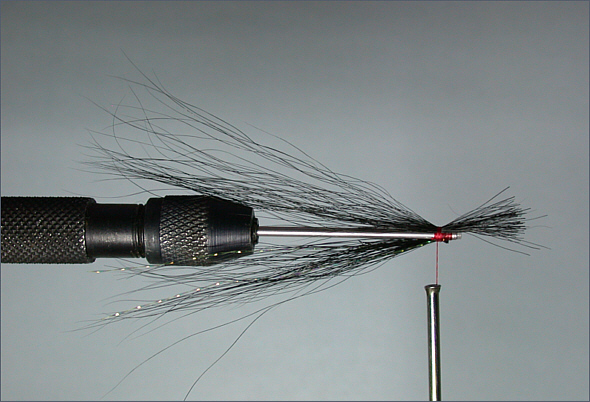 Black and Silver sea trout tube fly - step 4