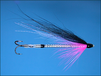 The Snake Tube Fly - pink, blue and black