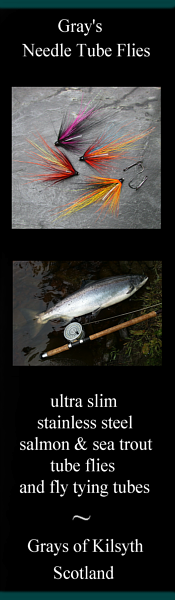 Slim stainless steel salmon and sea trout flies