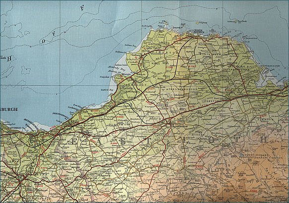 Map River Tyne - East Lothian