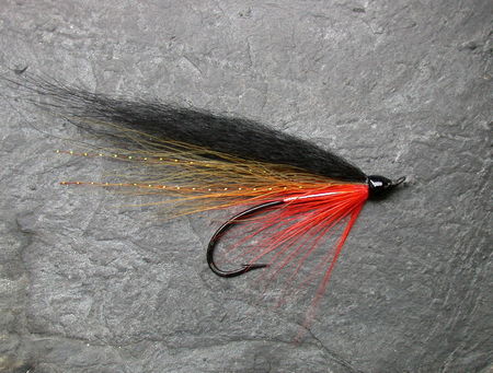 single salmon fly - hook point down