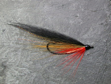 single salmon fly - hook point up
